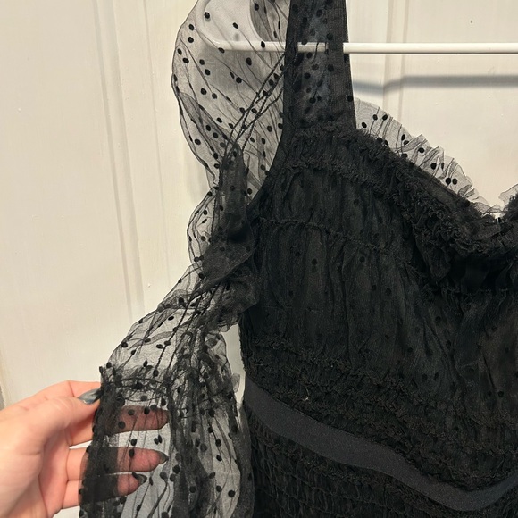 Elegant Black Lace Mesh VENUS Dress - Picture 2 of 6